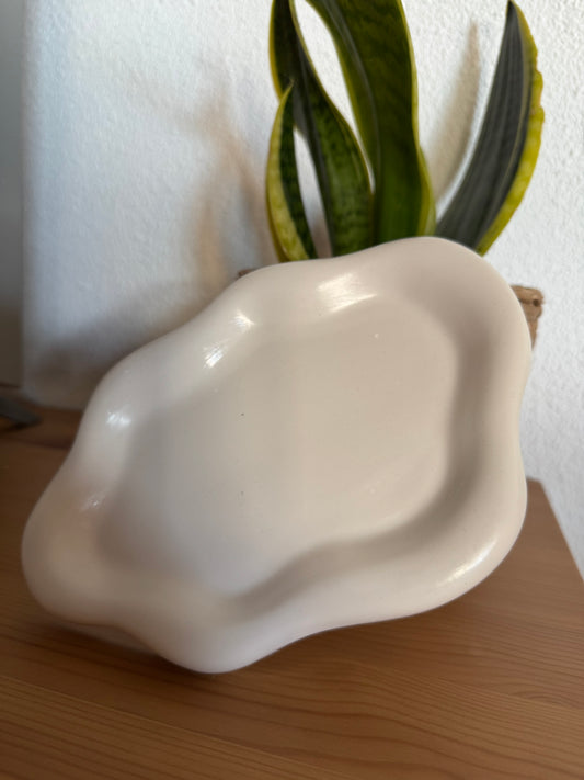 Bandeja irregular ovalada blanca